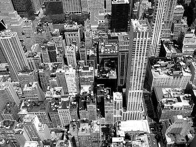 grayscale photograph of city buildings thumbnail