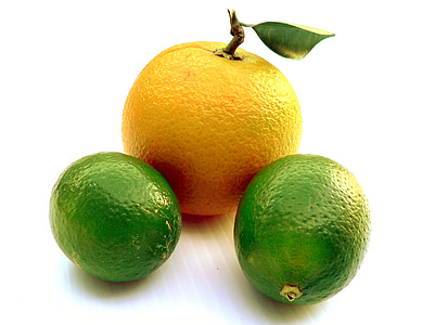 two lime and one lemon on white surface thumbnail