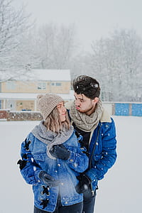woman and man wearing blue denim jackets thumbnail