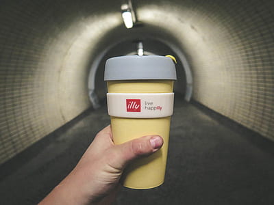 Yellow Grey Drinking Cup thumbnail