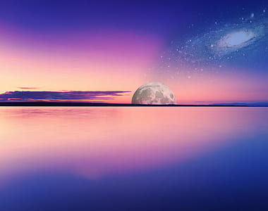 white and gray planet digital wallpaper thumbnail