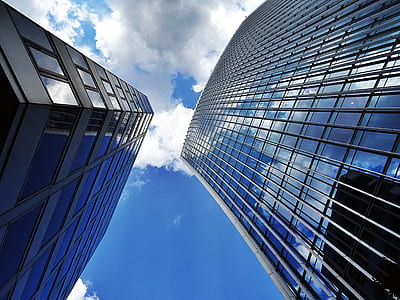 sky, clouds, buildings, glass thumbnail