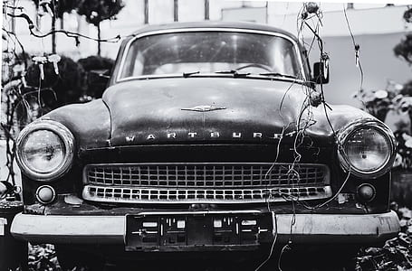 Grayscale Photography Wartburg Car thumbnail
