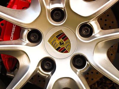 close-up photo of gray Porsche multi-spoke vehicle wheel thumbnail