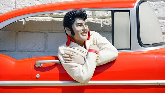 Elvis Presley inside red car thumbnail