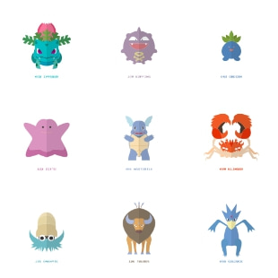 151 pokemon of Kanto svg vector icon sets