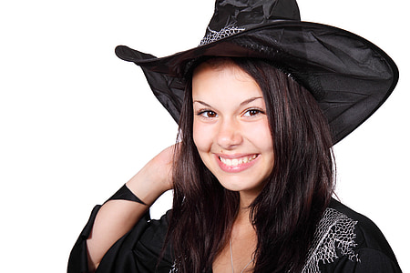 woman in black witch costume thumbnail