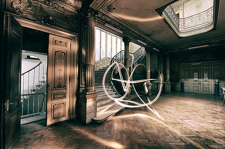 wooden staircase in mansion thumbnail