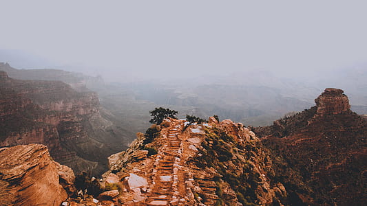 aerial photo of mountains and fogs thumbnail