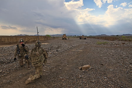 two soldiers under clear sky thumbnail