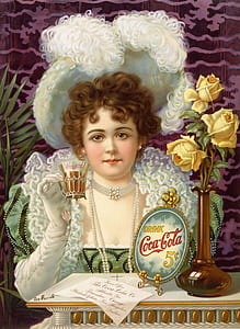 woman holding cup of Coca-Cola painting thumbnail