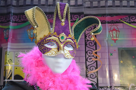 purple, brown, and green floral masquerade thumbnail