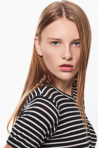 woman wearing striped shirt thumbnail