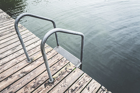 Swimming Pontoon with Ladder At Lake thumbnail