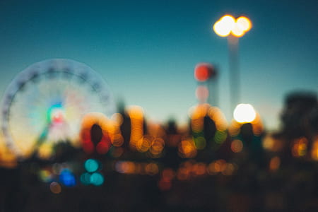 amusement park, fair, rides, fun, blurry thumbnail