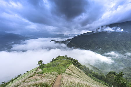 mountain covered by clouds thumbnail