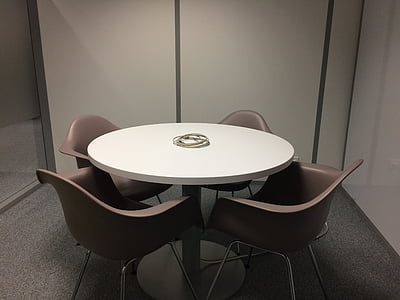 round white wooden table and chairs thumbnail
