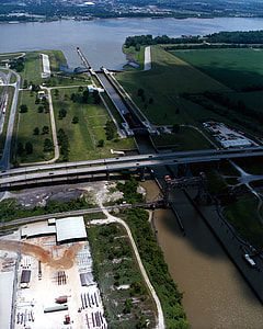Aerial View of the Port Allen Lock in Louisiana thumbnail