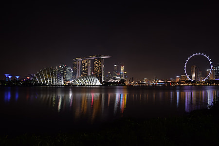 photography of city buildings during night time thumbnail