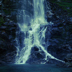 photo of waterfalls during nighttime thumbnail