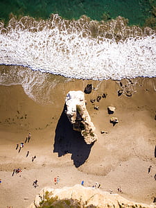 aerial photography of beachside thumbnail