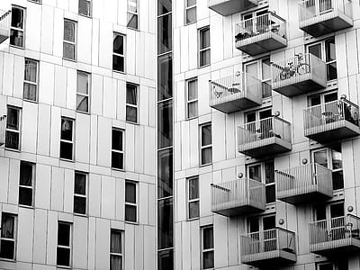 Grayscale Photo of High-rise Building thumbnail