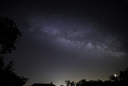 Starry Milky Way Galaxy above the house thumbnail