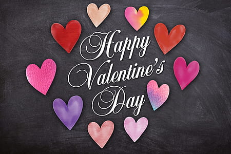 Happy Valentine's Day text on gray surface thumbnail