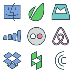 Brands Colored svg vector icon sets