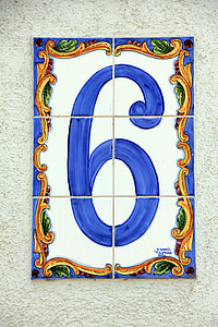 Blue 6 decorated on tiles thumbnail