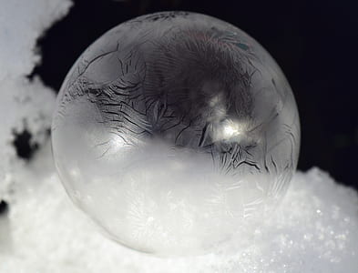 selective focus photography of frozen bubble thumbnail