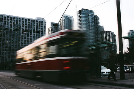 time lapse photo of train at daytime thumbnail