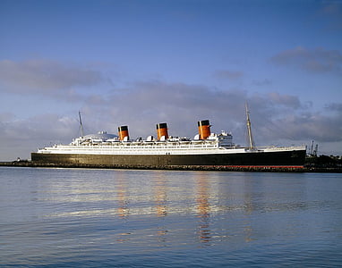 white and black cruise ship at dock thumbnail