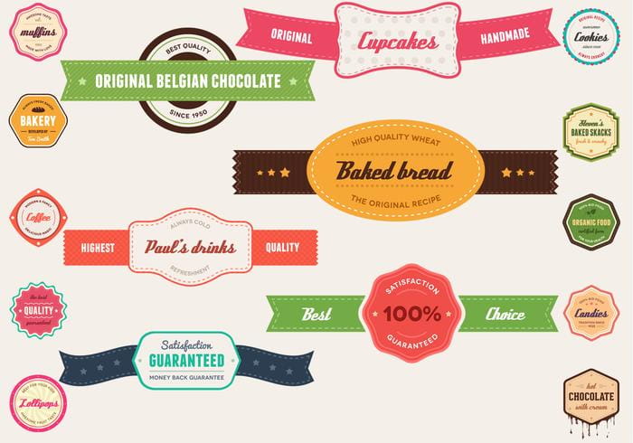 Vintage Banner and Badge Vector Pack ai file