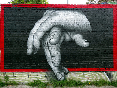 hand gestures painted wall thumbnail