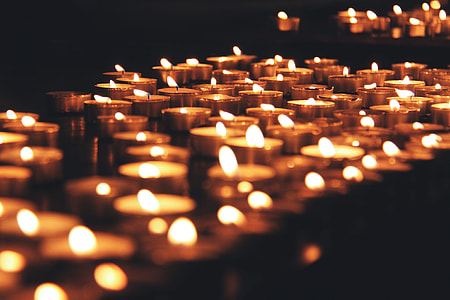 Closeup shot of candles at Christmas thumbnail