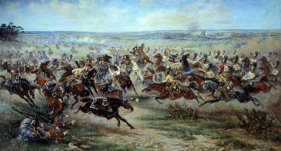Charge of the Russian Imperial Guard cavalry against French cuirassiers at the Battle of Friedland thumbnail
