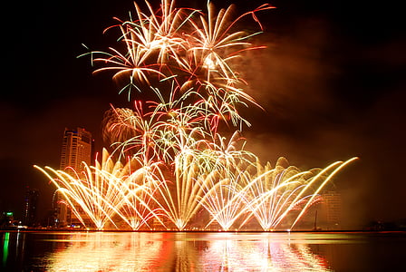 silhouette photography of fireworks thumbnail