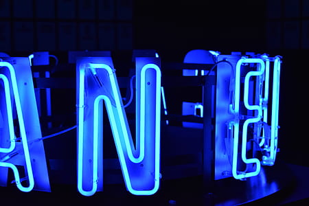 turned on blue neon sign thumbnail