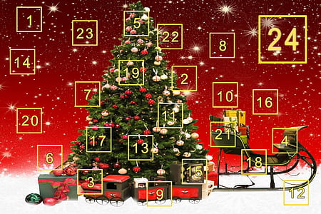 green Christmas tree and gifts thumbnail