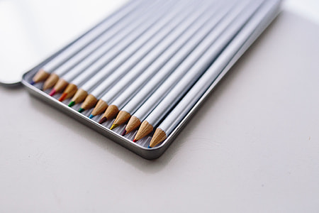 Silver crayons in a box thumbnail
