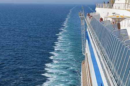 aerial photography of cruiser ship thumbnail