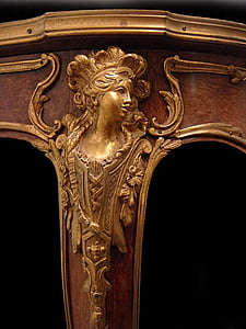 brown wooden woman embossed table foot thumbnail