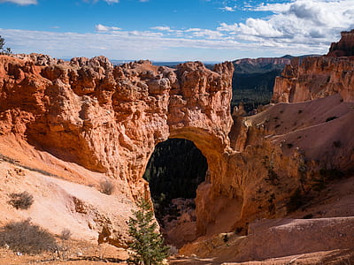 Brown Cave Under White and Blue Cloudy Sky thumbnail