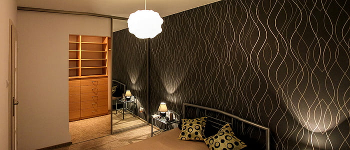 black and gray wooden bedroom set thumbnail