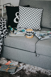 Resting with magazines and cup of coffee thumbnail