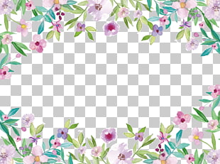Watercolor painting , Watercolor flowers small fresh borders, pink floral PNG clipart