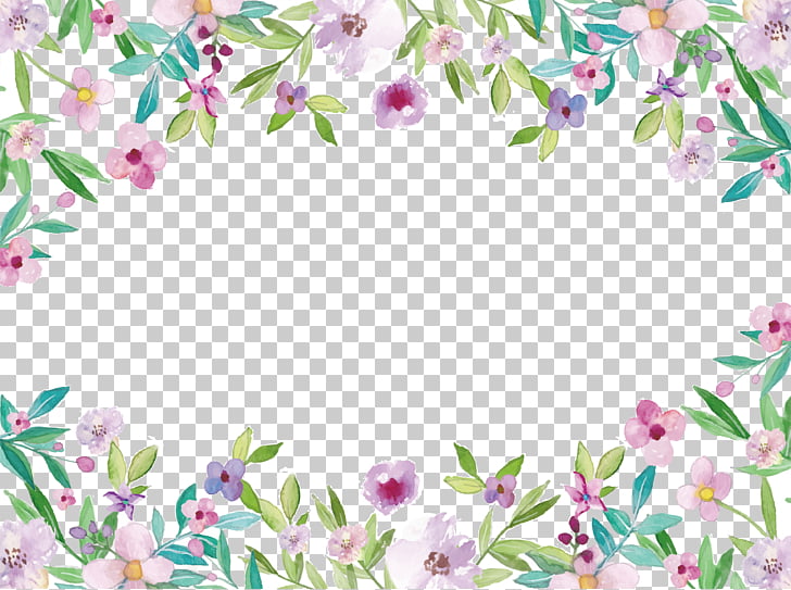 Watercolor painting , Watercolor flowers small fresh borders, pink floral PNG clipart