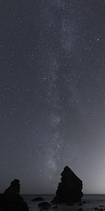 silhouette of rock formation during nighttime thumbnail