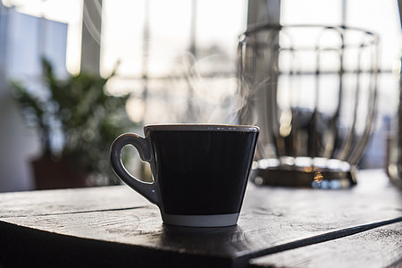 Hot coffee on a table thumbnail